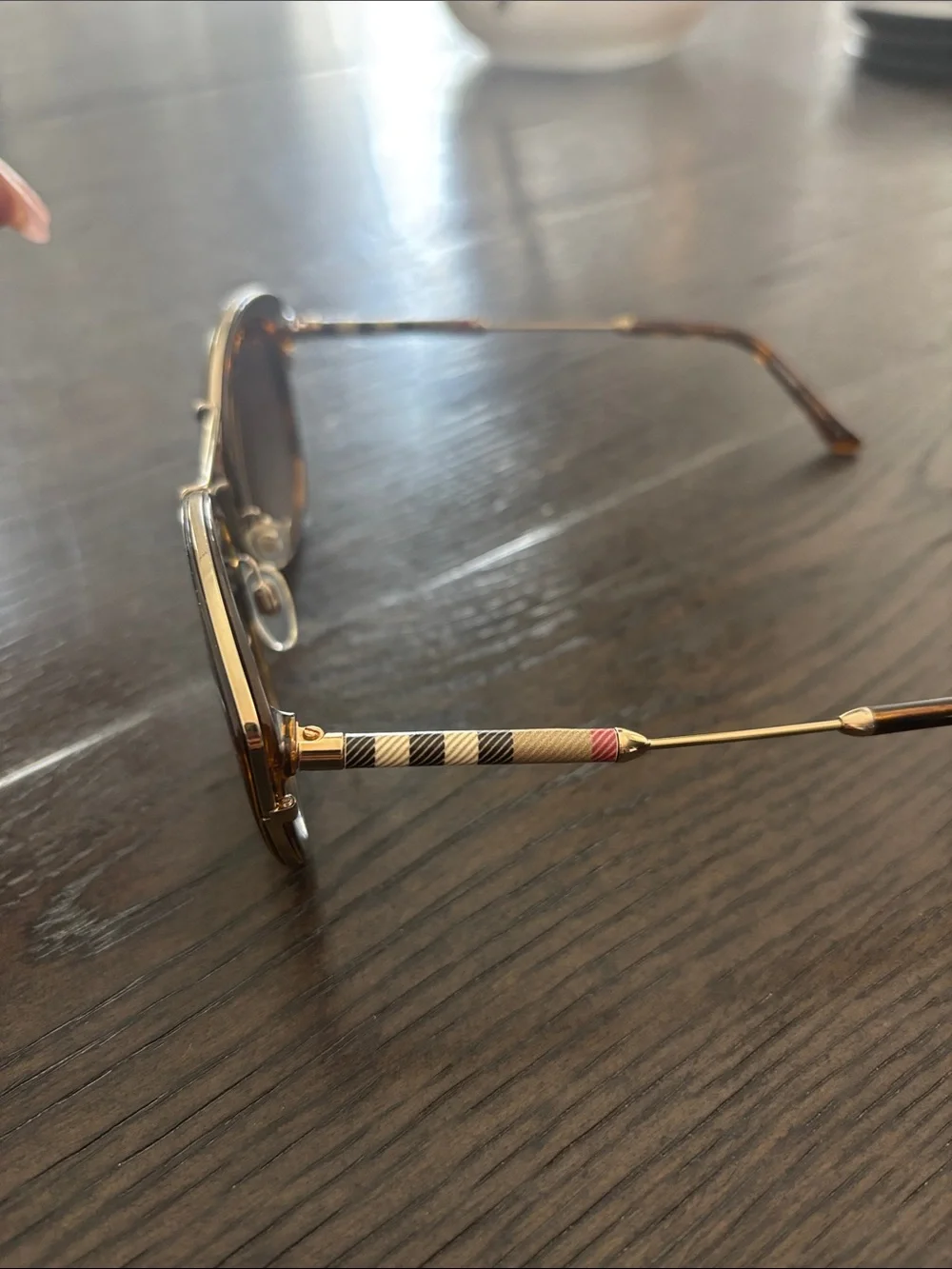 Burberry Women's Brown Cat Eye Sunglasses with Gold Frame